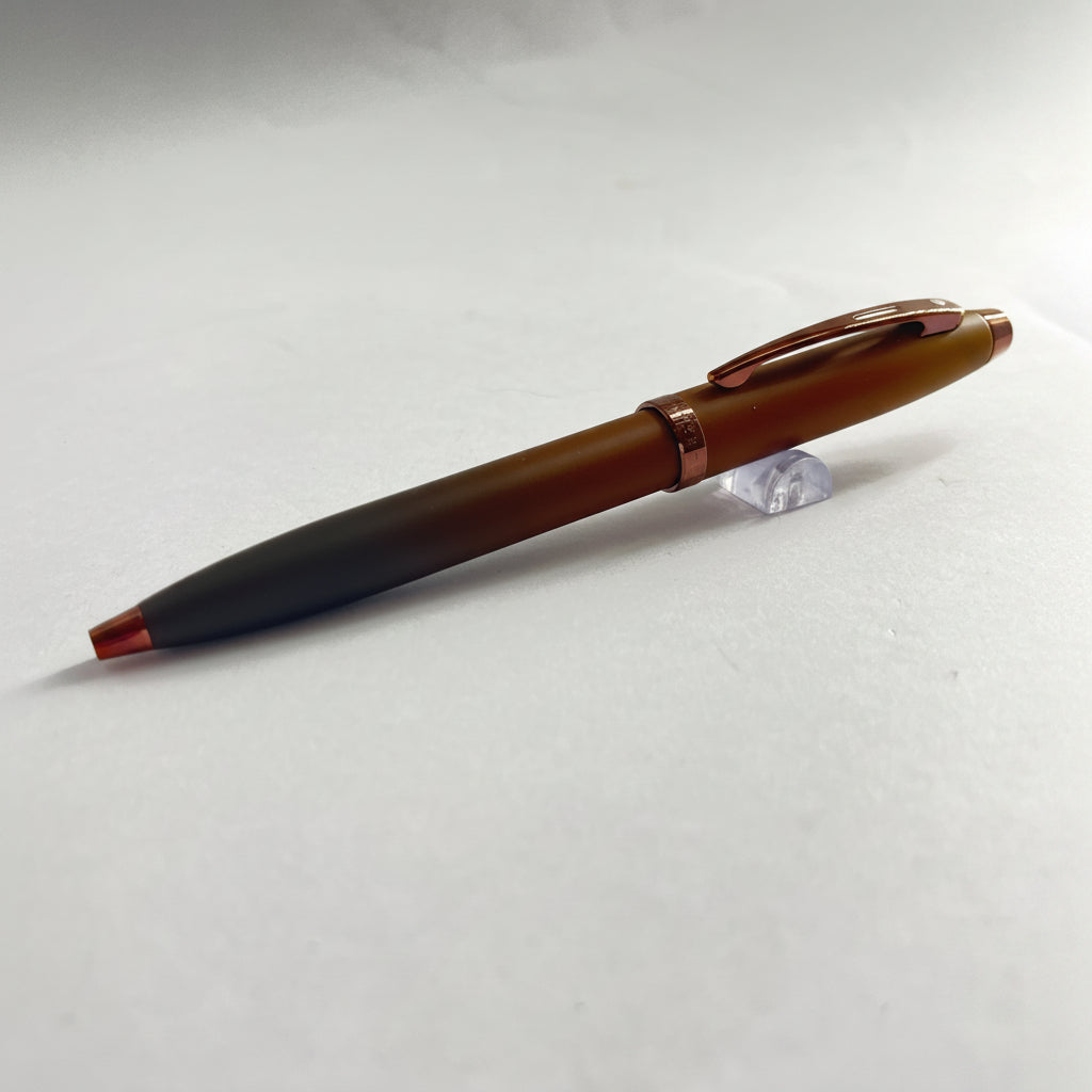 Sheaffer Gift Set 100 9374 Coffee Edition Ballpoint Pen with Regal Brown PVD Trims and Credit Card Holder - Matt Brown