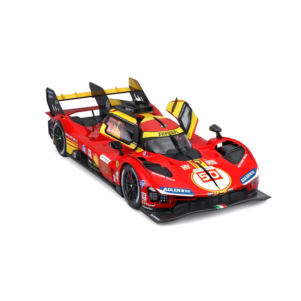 Bburago Ferrari 499P #50 Le Mans Champion 2024 Die-Cast Model Car – 1:18 Scale