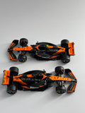 Bburago 1/43 McLaren MCL38 Miami GP 2024 Set of 2 F1 Models