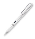 Lamy Safari Fountain Pen Medium Nib | White Body with Metal Clip
