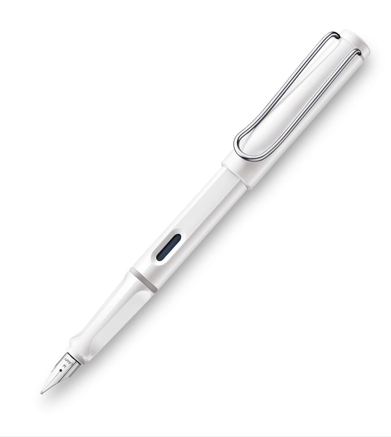 Lamy Safari Fountain Pen Medium Nib | White Body with Metal Clip