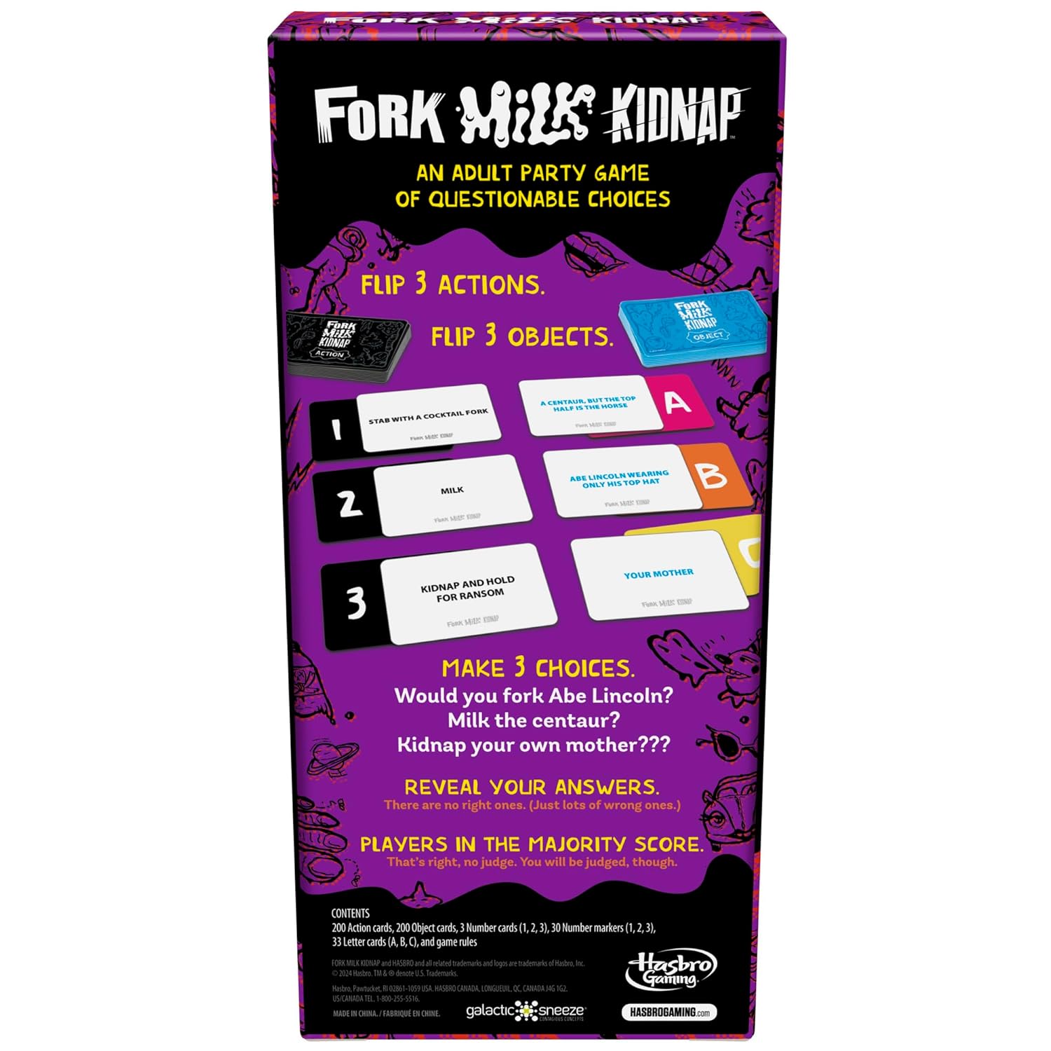 Fork Milk Kidnap Game for Adults Only | an Adult Party Game of Questionable Choices