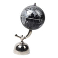 Black World Globe on Chrome Arc Stand