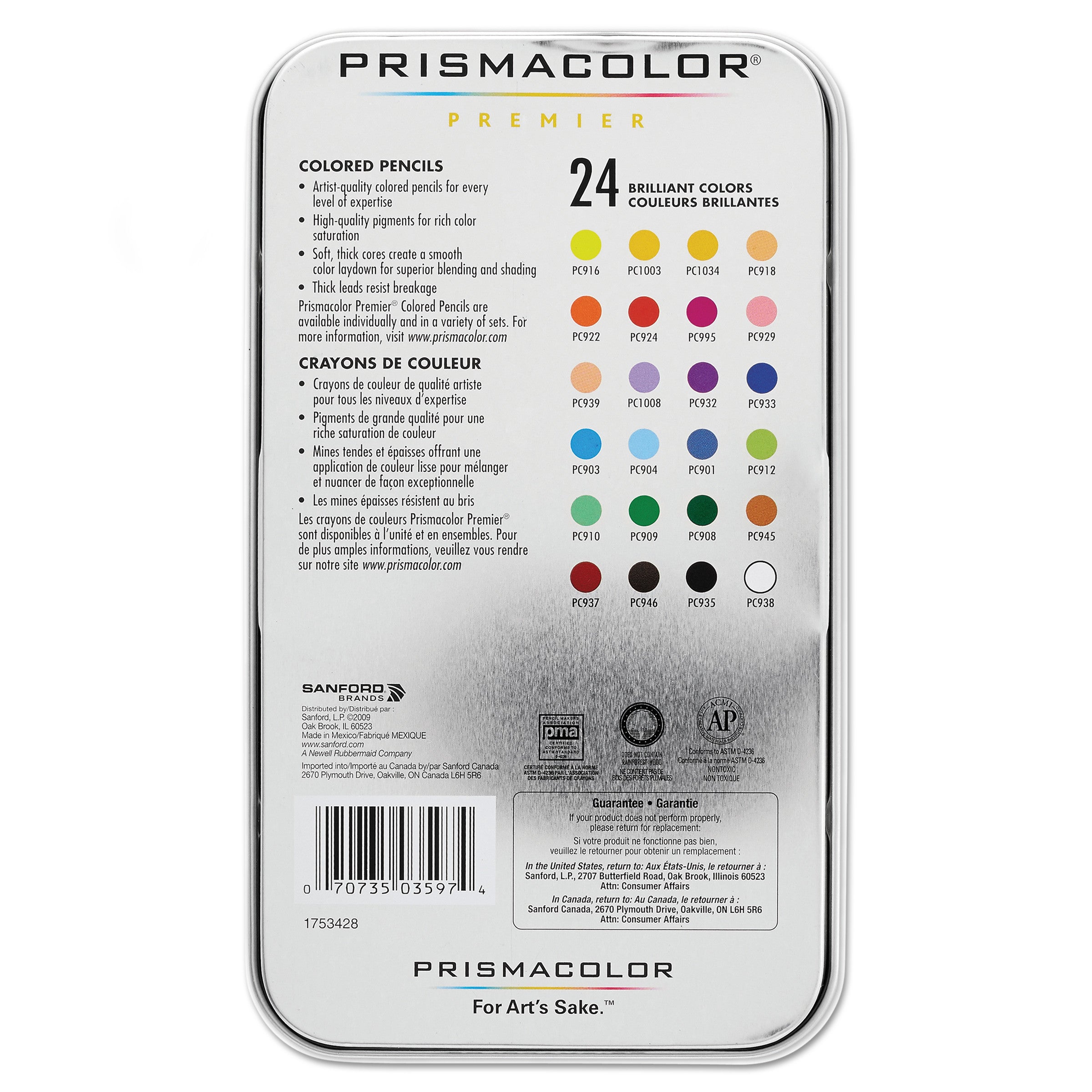 Prismacolor Premier 24 Soft Core Colored Pencils + Clairefontaine A5 Sketch & Drawing Paper Set