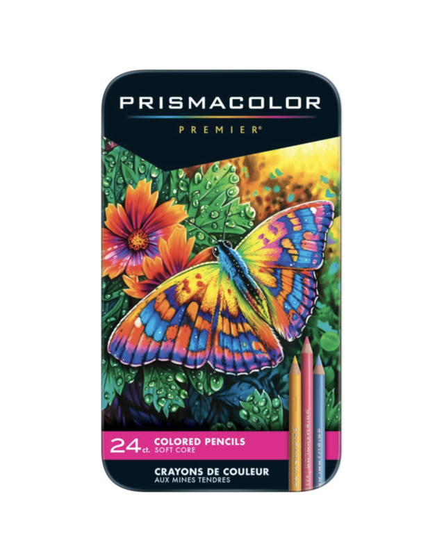 Prismacolor Premier 24 Soft Core Colored Pencils + Clairefontaine A5 Sketch & Drawing Paper Set
