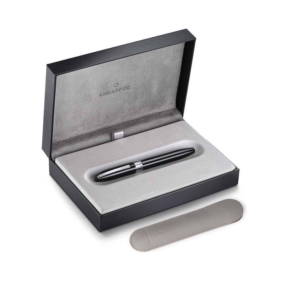 PEN SHEAFFER LEGACY E9064 BLACK AND CHROME FP PEN