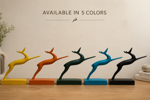 Abstract Leaping Gazelle Sculpture