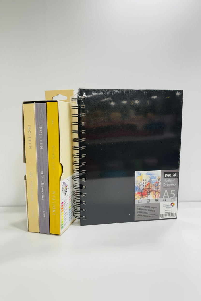 Tombow Irojiten Colored Pencils Vol. 4 Pale Tone II + Brustro A5 Sketchbook Set