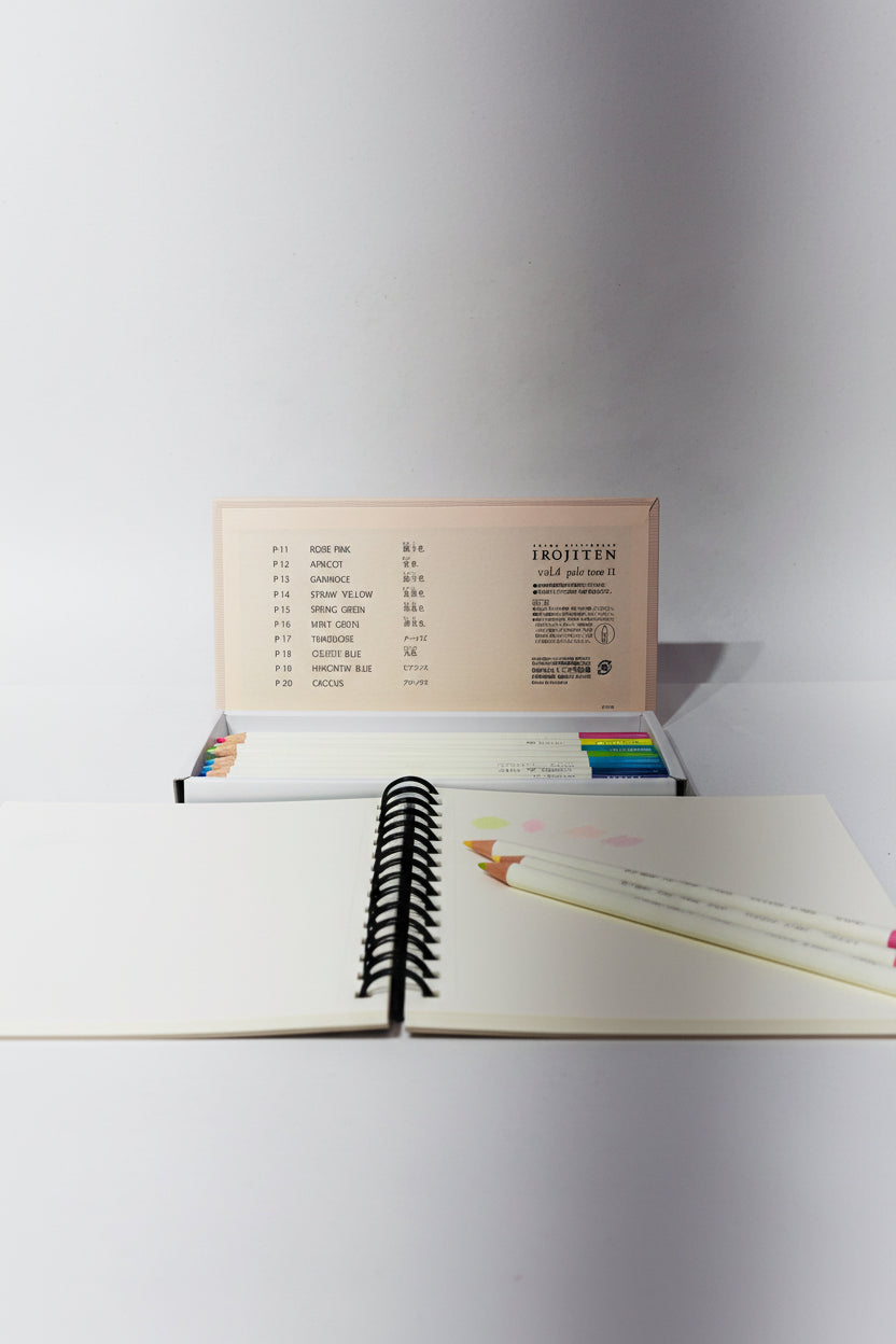 Tombow Irojiten Colored Pencils Vol. 4 Pale Tone II + Brustro A5 Sketchbook Set