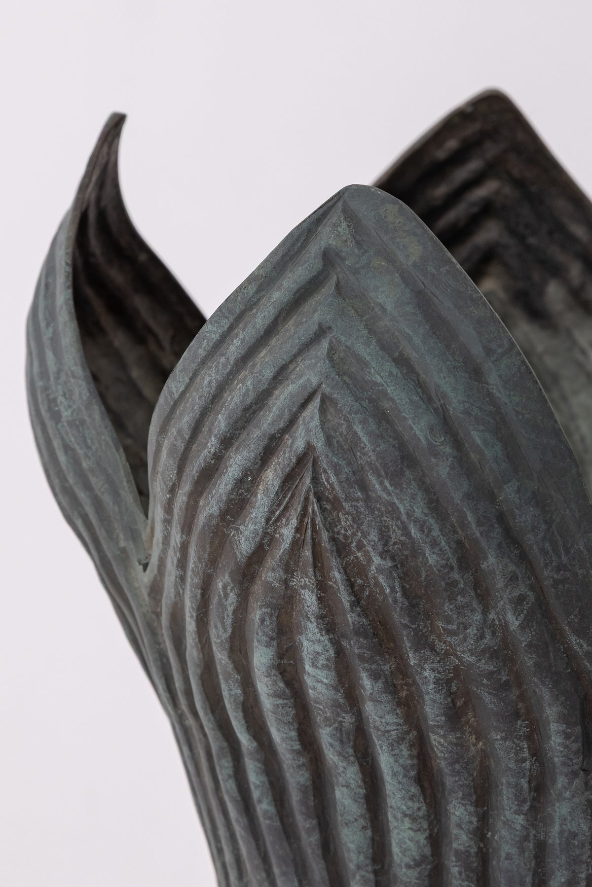Lotus Bud Vase with Ribbed Petal Form