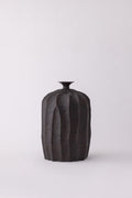Ribbed Bottle Vase with Scalloped Collar