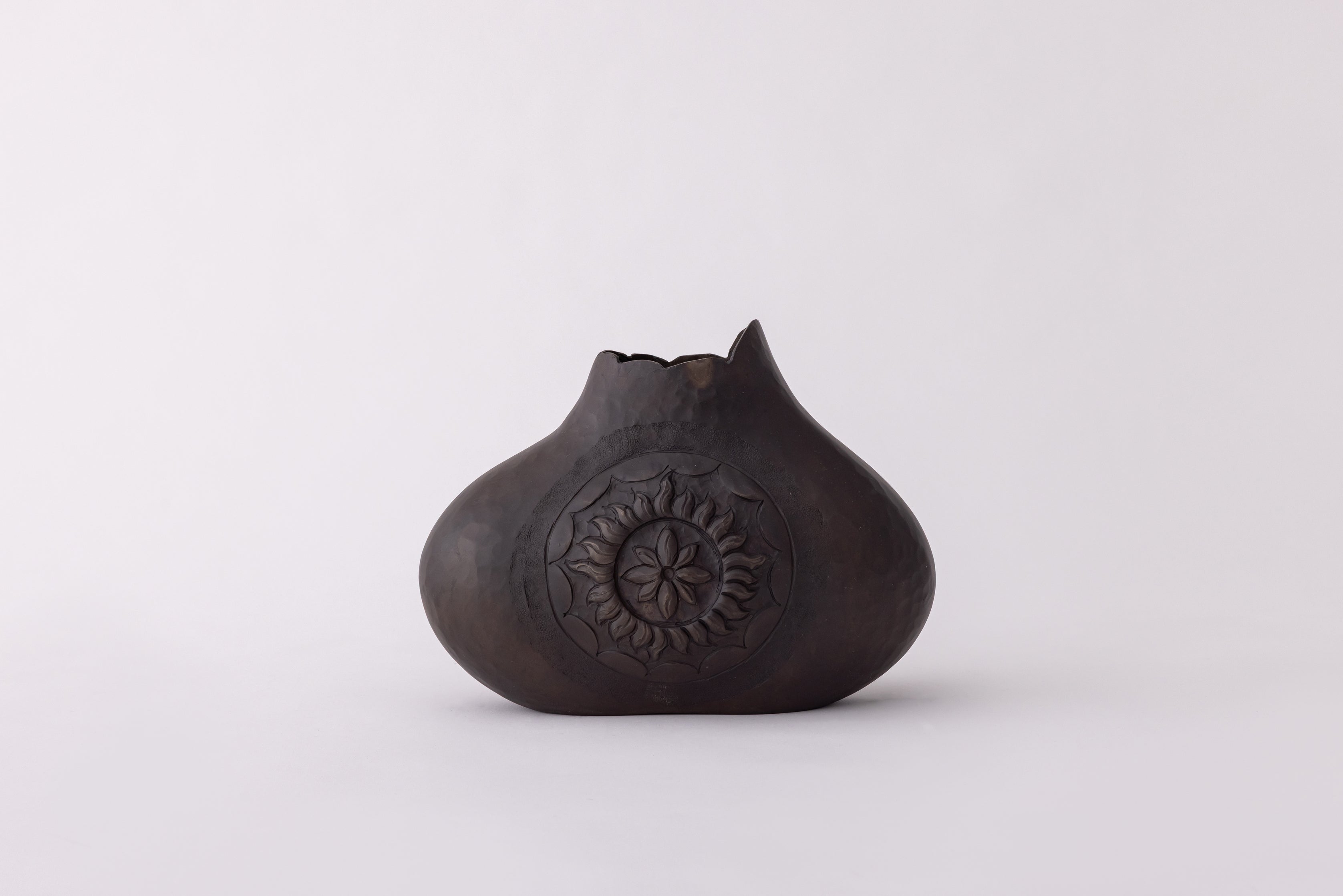 Gourd Form Vase with Sunflower Medallion