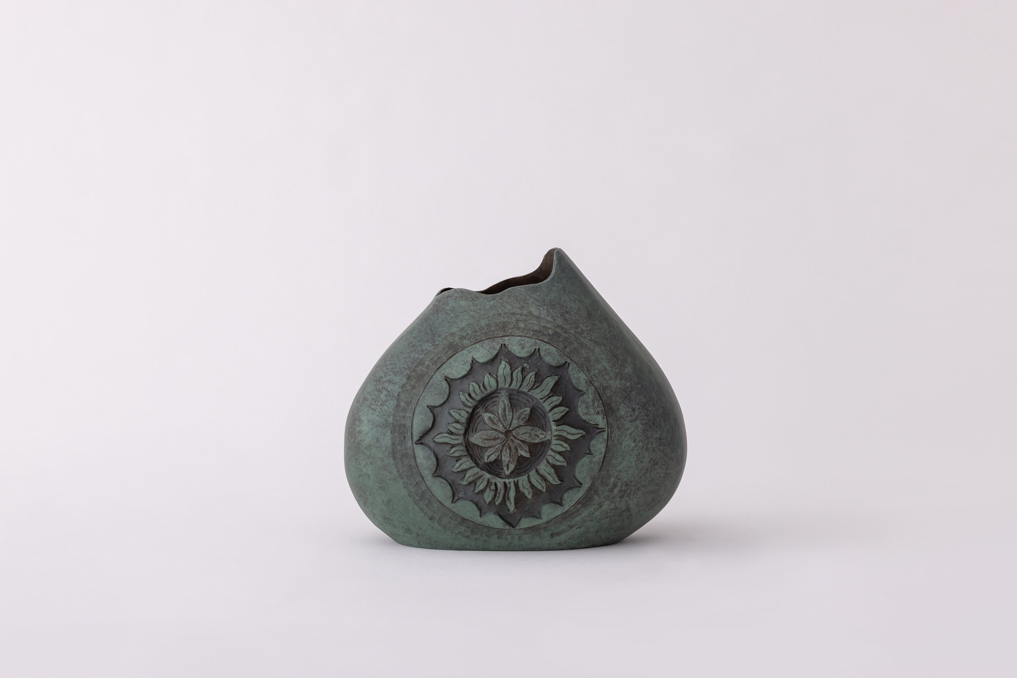 Gourd Form Vase with Sunflower Medallion