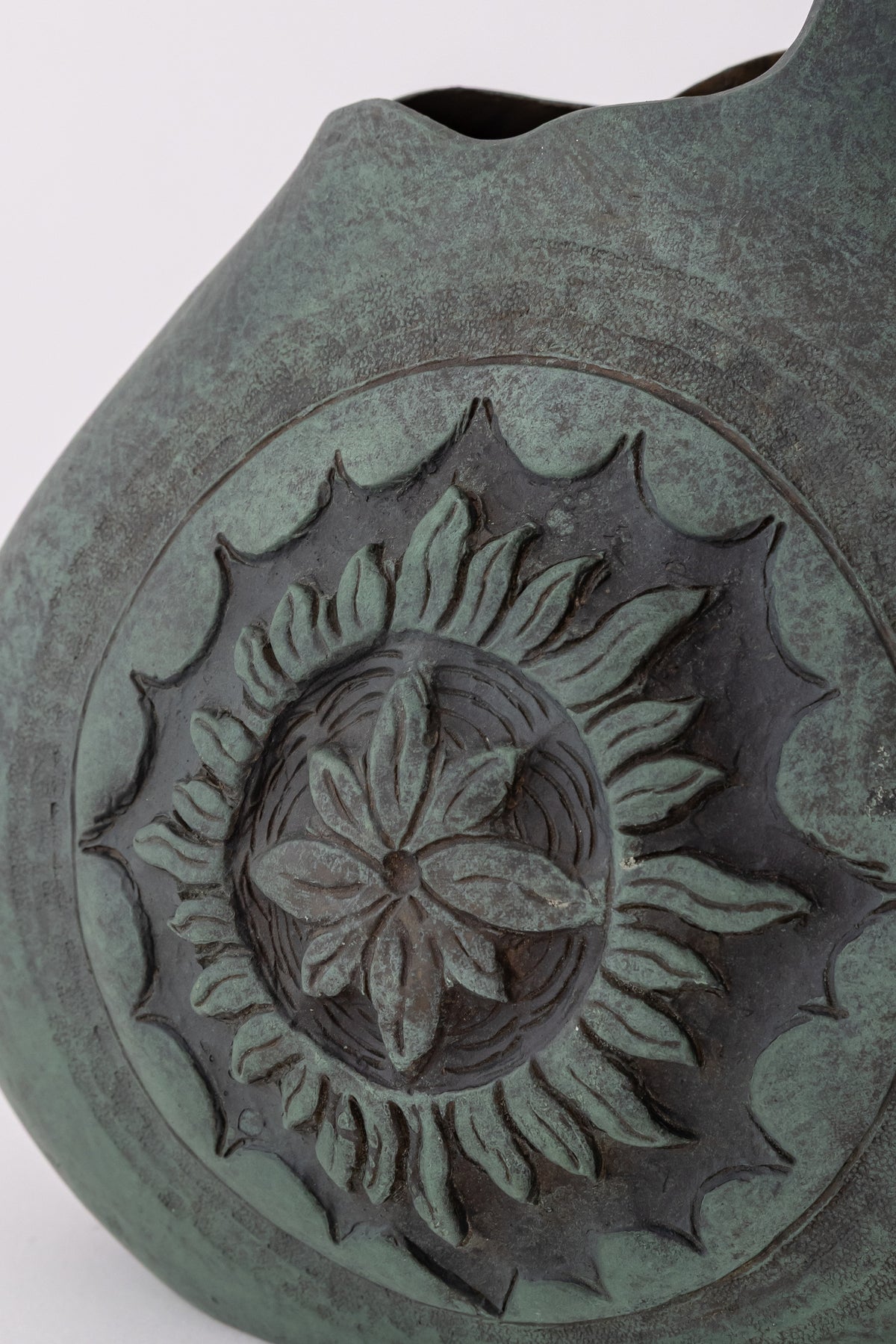 Gourd Form Vase with Sunflower Medallion