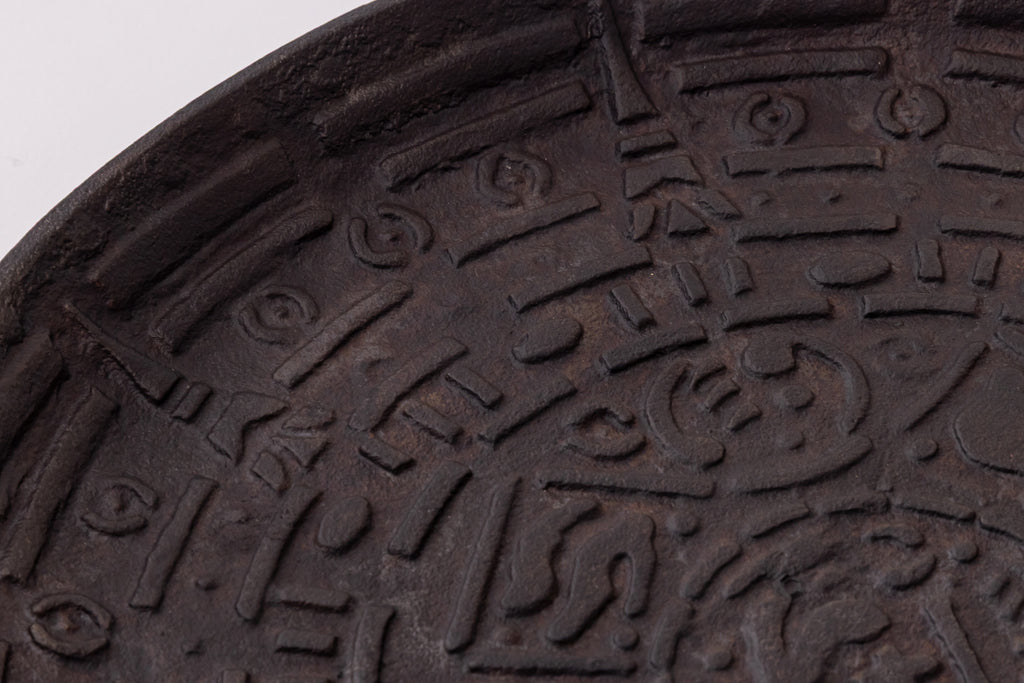 Aztec Motif Cast Iron Decorative Tray