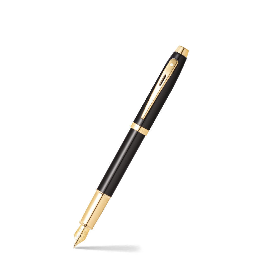 Sheaffer 100 Fountain Pen — Glossy Black (Medium)