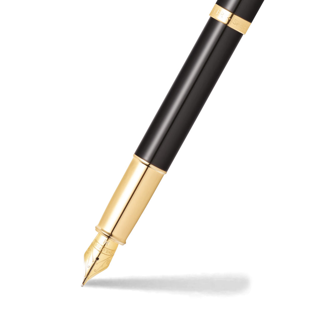 Sheaffer 100 Fountain Pen — Glossy Black (Medium)