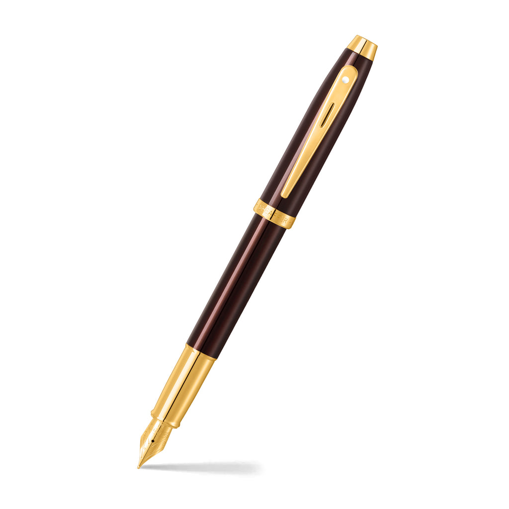 Sheaffer 100 Fountain Pen — Glossy Coffee Brown (Medium)