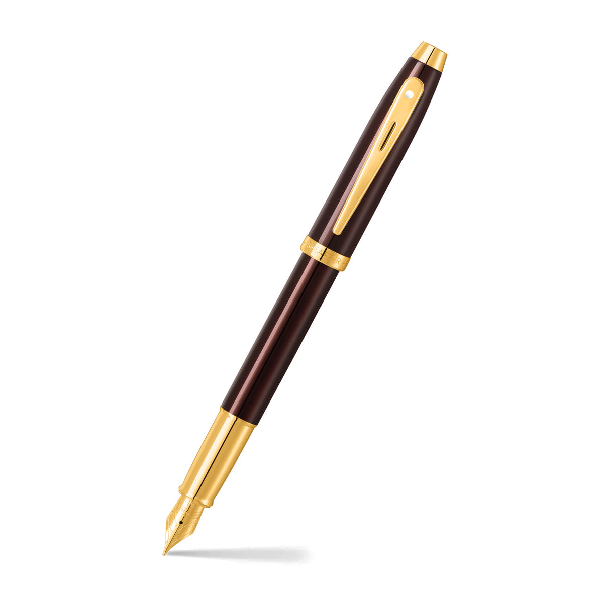 Sheaffer 100 Fountain Pen — Glossy Coffee Brown (Medium)