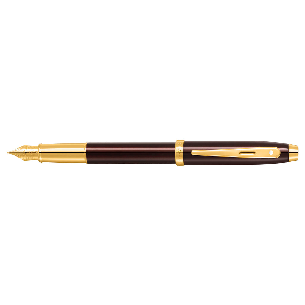 Sheaffer 100 Fountain Pen — Glossy Coffee Brown (Medium)