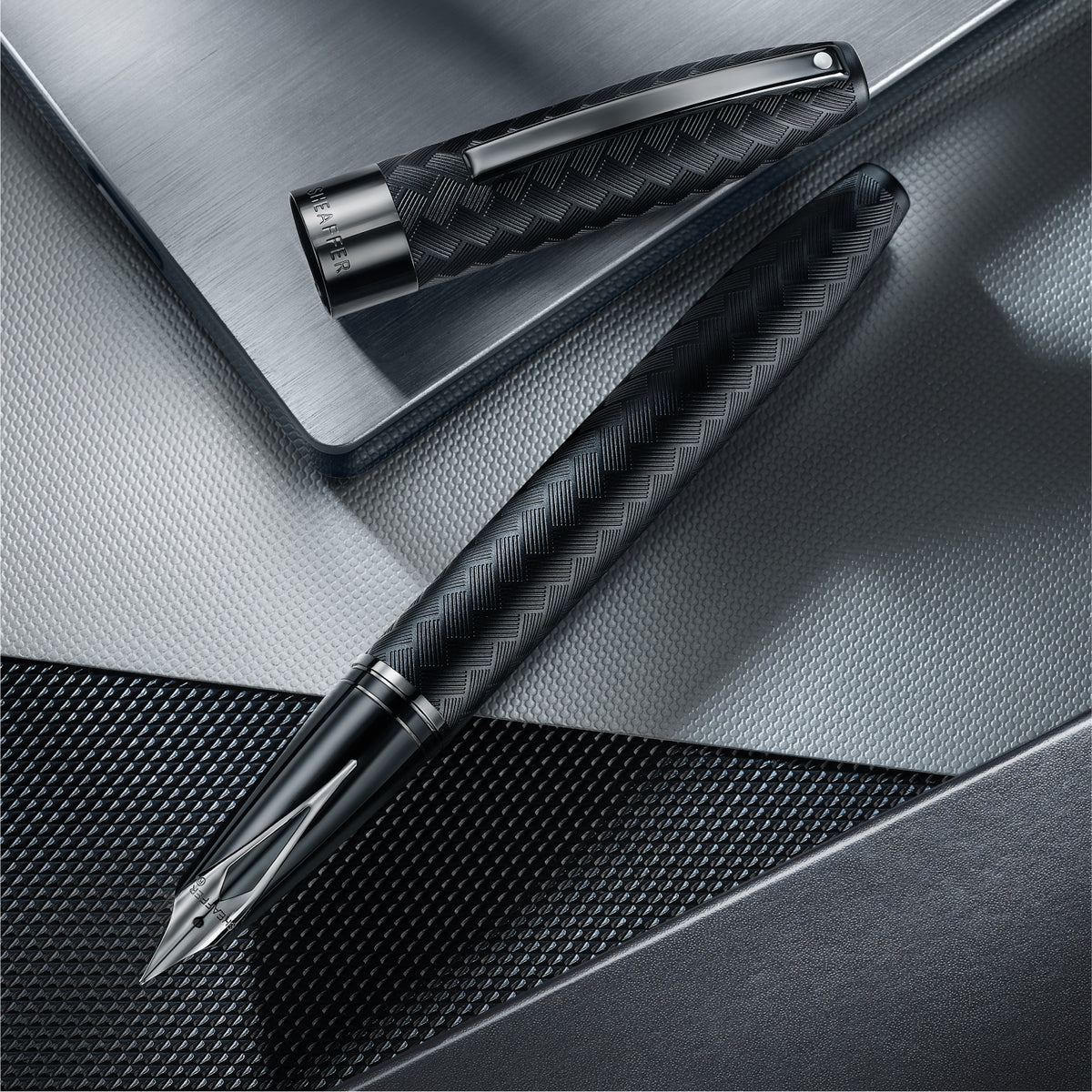 Sheaffer Legacy Chevron Fountain Pen — Matte Black