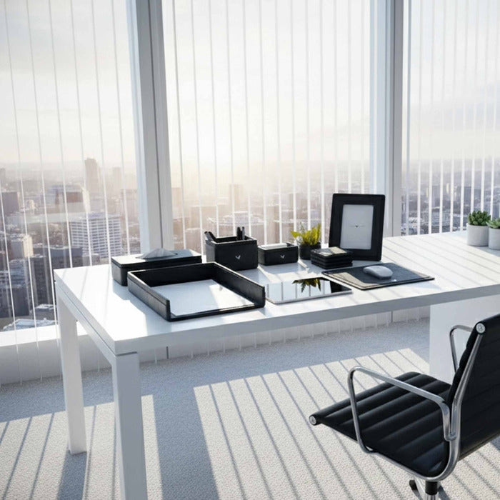 Executive Leather Desk Organizer Set