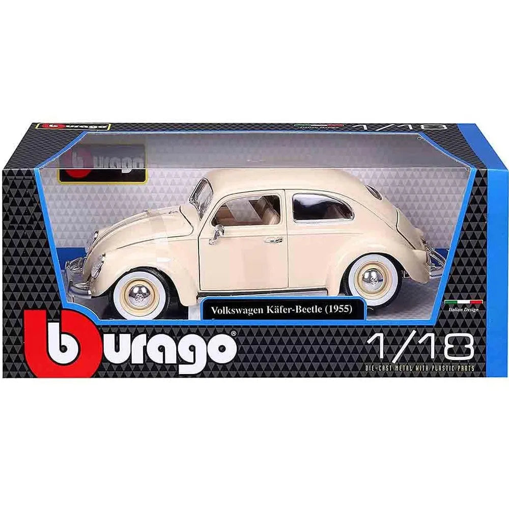 Bburago 1955 Volkswagen Käfer-Beetle Die-Cast Model Car – Cream 1:18 Scale