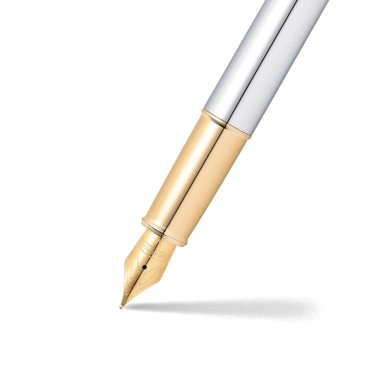 Sheaffer 100 Fountain Pen — Bright Chrome (Medium)