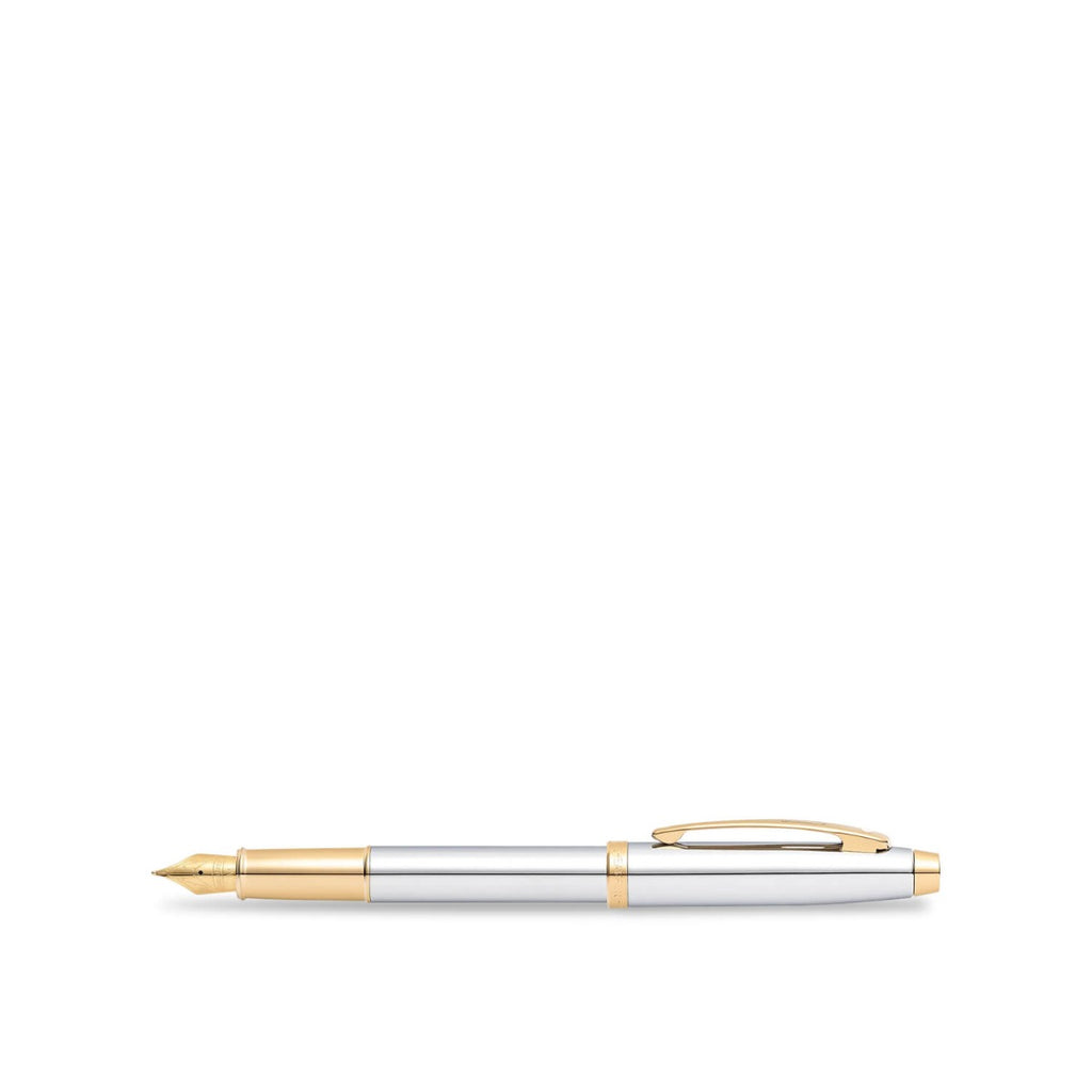 Sheaffer 100 Fountain Pen — Bright Chrome (Medium)